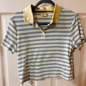 Levi's Adult Jeni Cropped Polo Shirt Hyacinth Angel Blue x-large